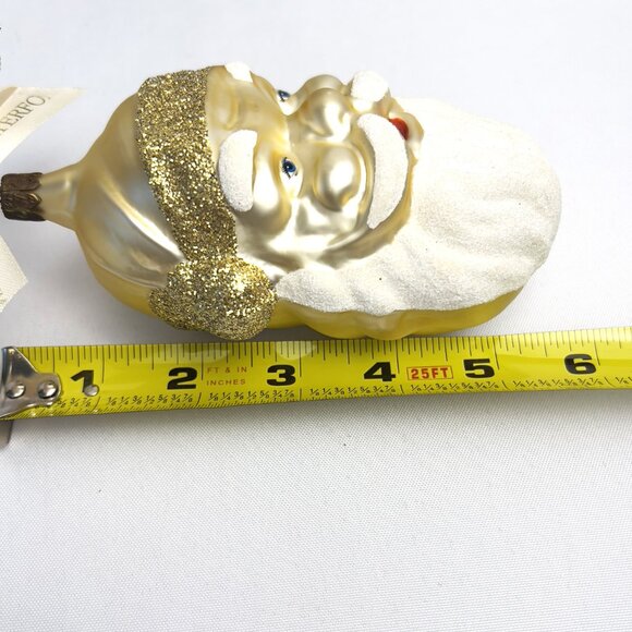 Waterford Santa Ornament Vintage 1997 Hand-Painted Glass Original Box & Tags 6" - Picture 7 of 9